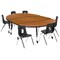 Flash Furniture Round 60 W, 86 L, 25 H, Chrome, Laminate, Particleboard, Plastic, Steel, Wood Grain XU-GRP-14CH-A3060CON-60-OAK-T-P-CAS-GG - alternate 2